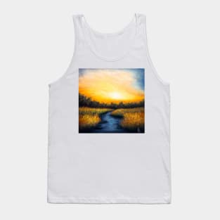 Golden hour over river Tank Top